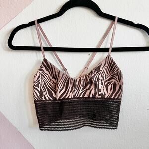 Cute Booty Lounge Bra Zebra Print Y2K Indie Retro Sporty Small